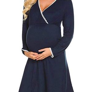 Maternity Breastfeeding Nursing Pajama Gown